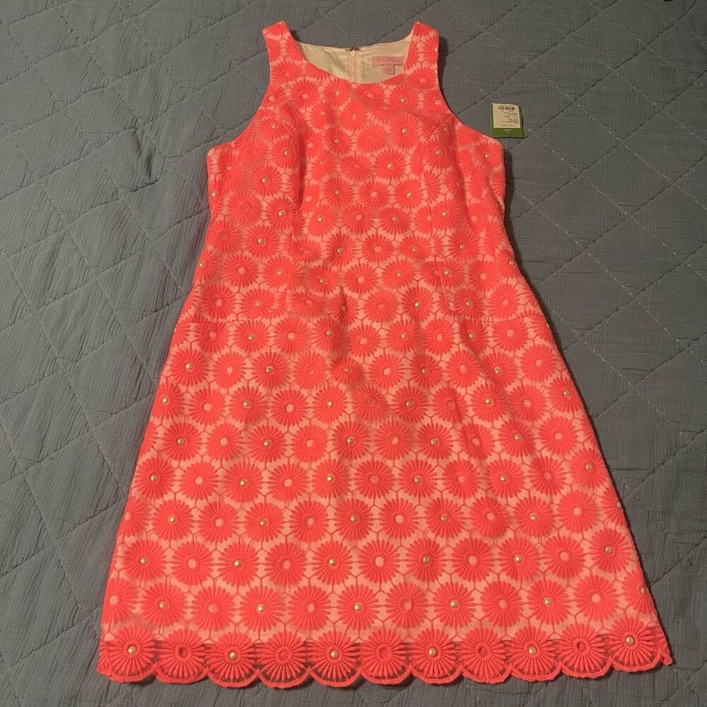 New Lilly Pulitzer Pearl Dress Fiesta Pink 10